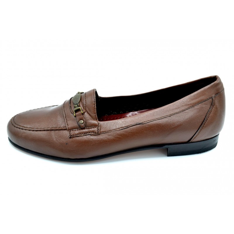Paco Cantos 1465 líbano - Mocasín de piel con suela de cuero