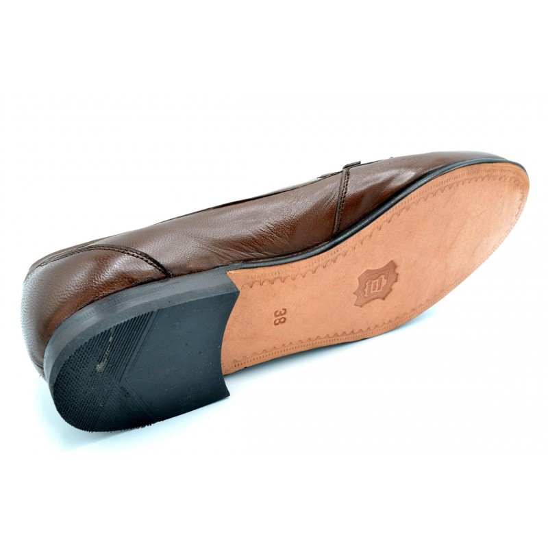 Paco Cantos 1465 líbano - Mocasín de piel con suela de cuero