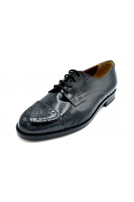 Paco Cantos 1489 negro - Zapato de piel con suela de cuero