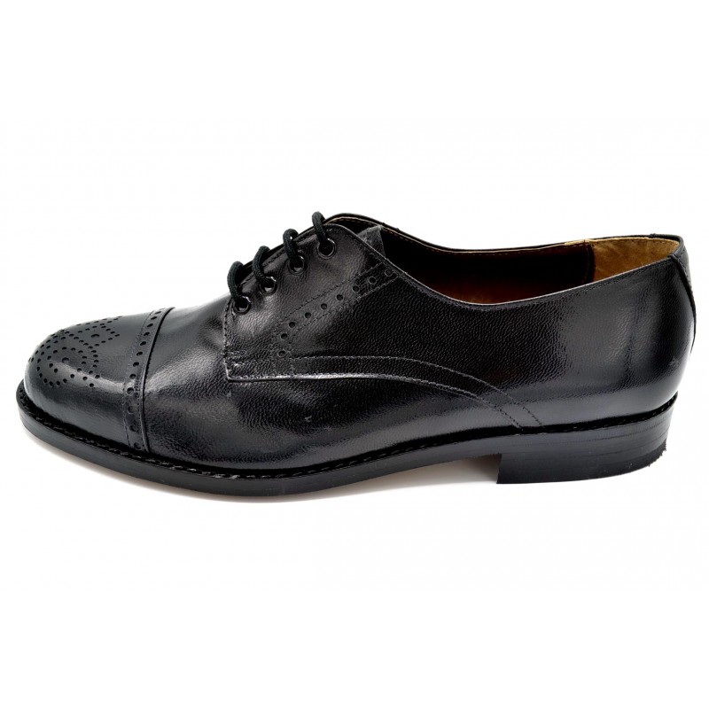 Paco Cantos 1489 negro - Zapato de piel con suela de cuero