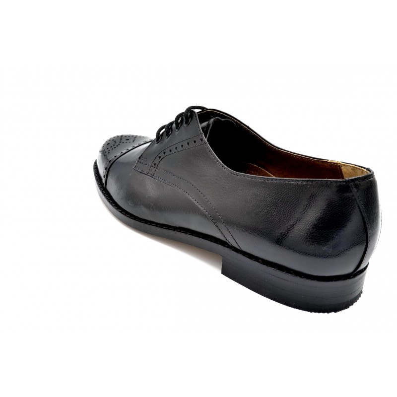 Paco Cantos 1489 negro - Zapato de piel con suela de cuero