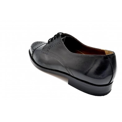 Paco Cantos 1489 negro - Zapato de piel con suela de cuero