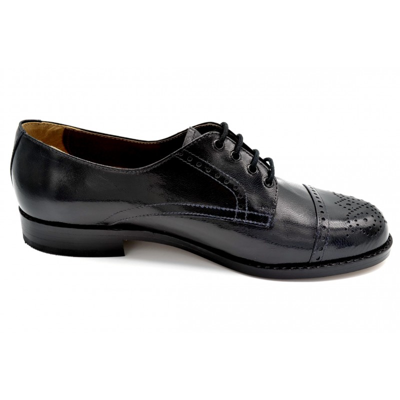 Paco Cantos 1489 negro - Zapato de piel con suela de cuero