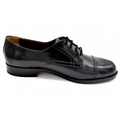 Paco Cantos 1489 negro - Zapato de piel con suela de cuero