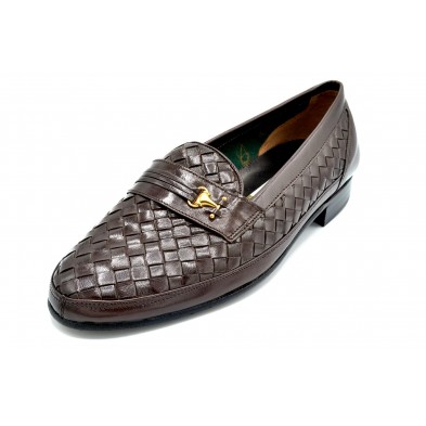 Paco Cantos 1519 níger - Mocasín trenzado de piel