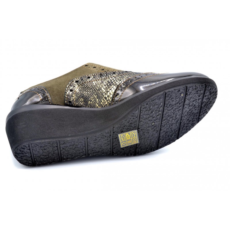 Popcorn 2074G Kaki - Zapato de cuña