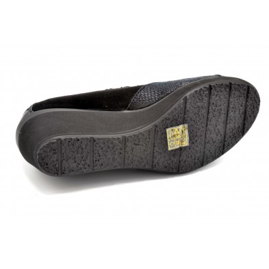 Popcorn 2075G Negro - Zapato de velcro con cuña