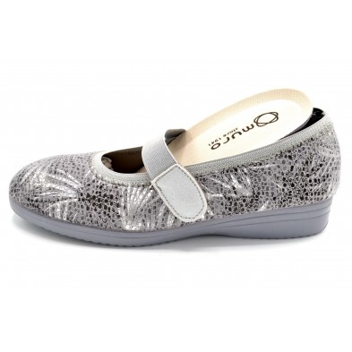 Muro 809 gris - Zapatilla elástica con tira de velcro