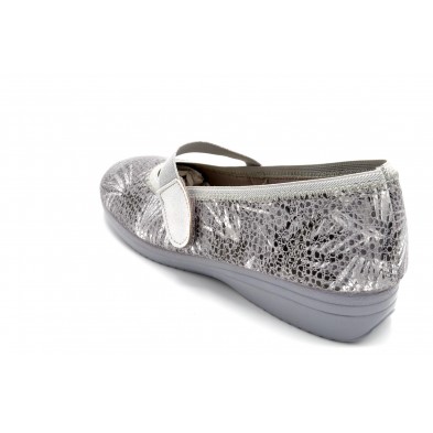 Muro 809 gris - Zapatilla elástica con tira de velcro