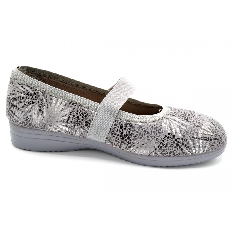 Muro 809 gris - Zapatilla elástica con tira de velcro
