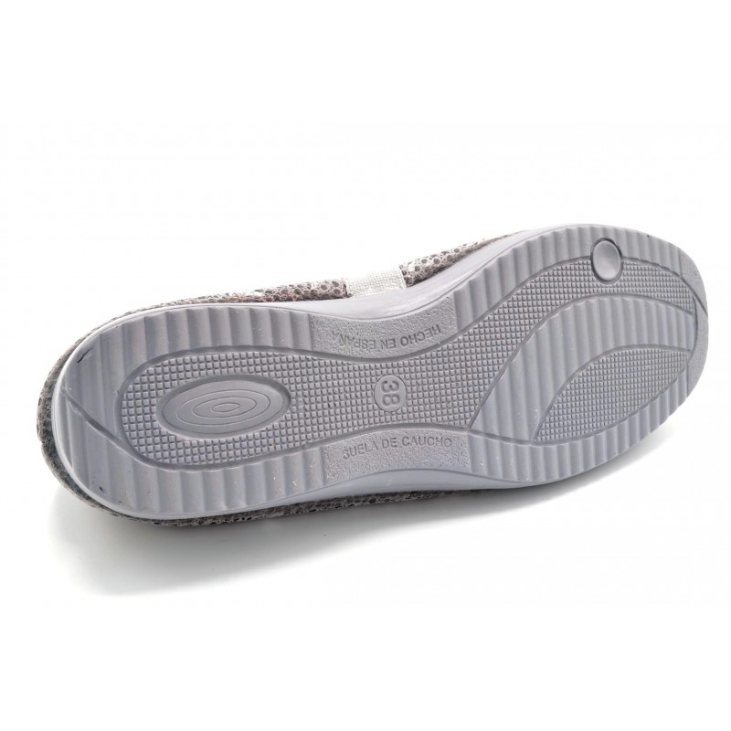 Muro 809 gris - Zapatilla elástica con tira de velcro