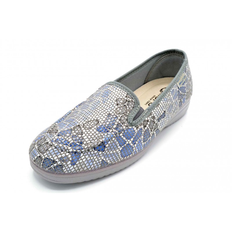 Muro 815 Azul | Zapatilla de lona elástica | Plantilla extraíble