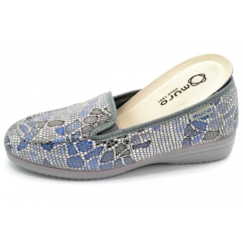 Muro 815 Azul | Zapatilla de lona elástica | Plantilla extraíble
