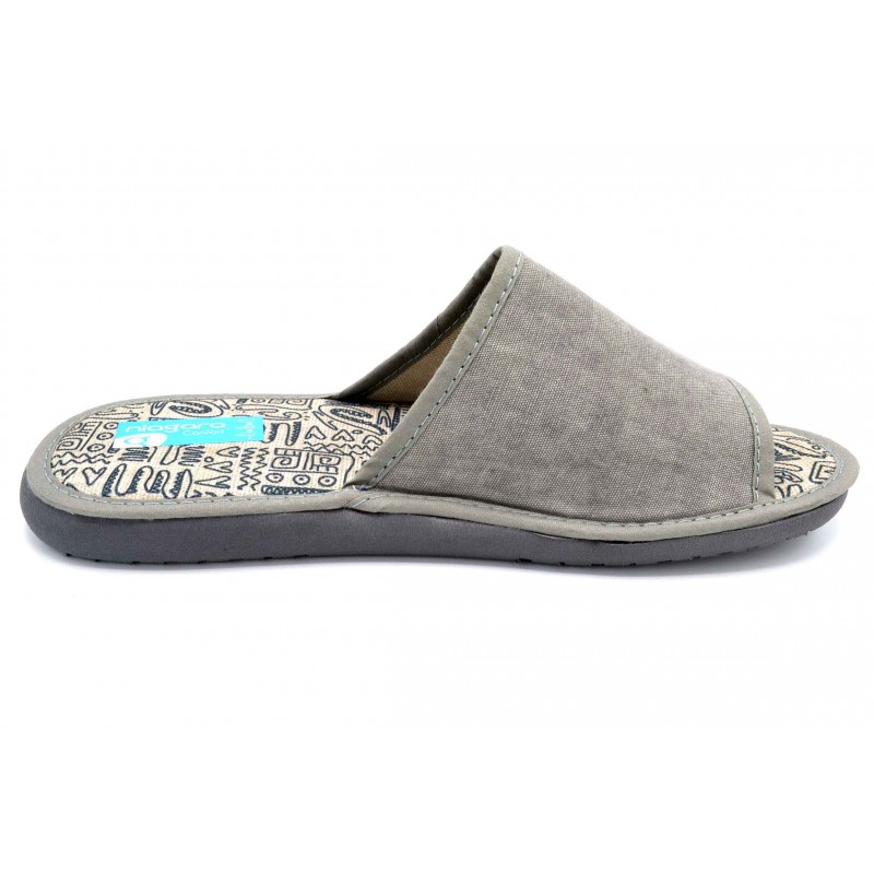 Niagara Gomus 681 Gris | Zapatilla de lona para casa | Suela relax