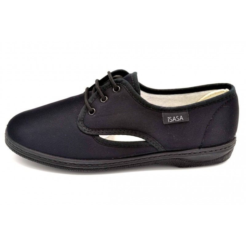 Isasa 312 Velunil negro | Zapatilla de lona con cordones
