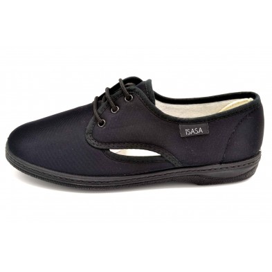 Isasa 312 Velunil negro | Zapatilla de lona con cordones