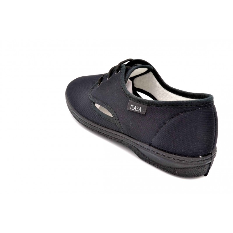 Isasa 312 Velunil negro | Zapatilla de lona con cordones