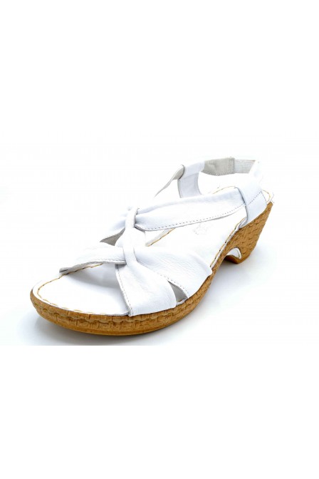 Porronet 5281 Blanco | Sandalia de piel con tacón