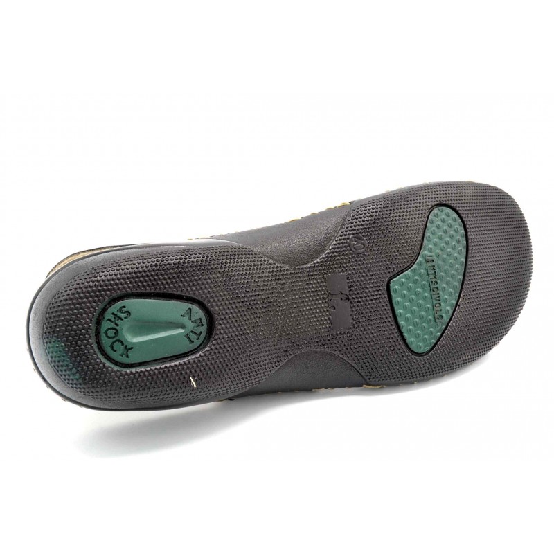 Porronet 0803 Negro | Sandalia de piel con cuña