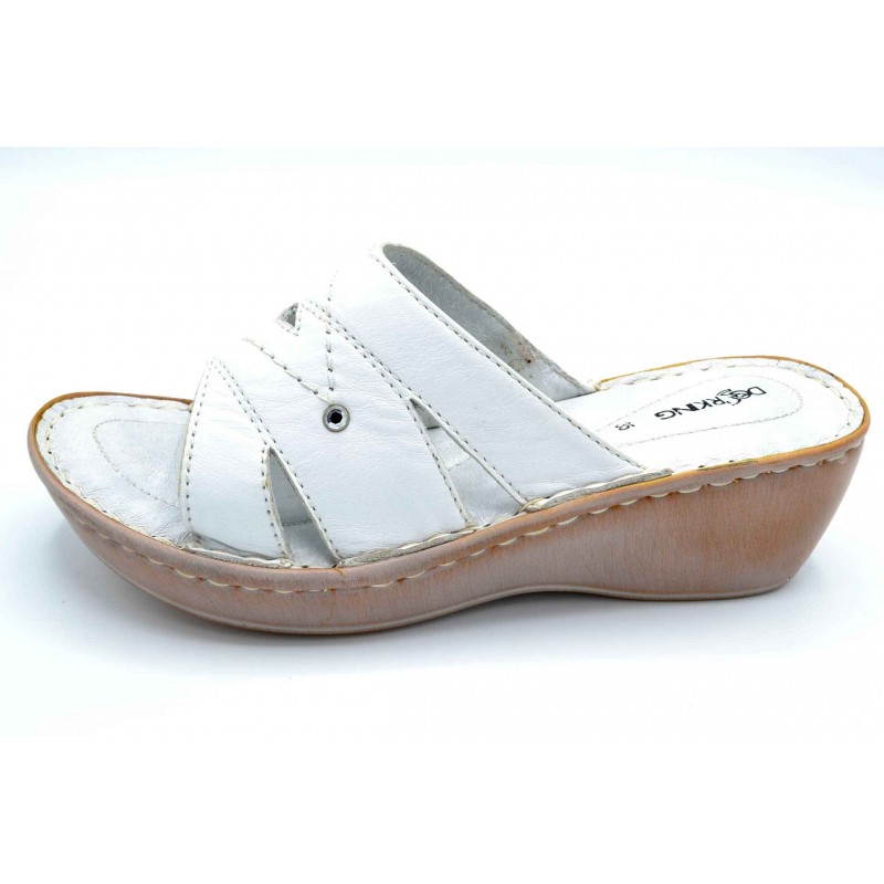 Dorking 3051 Blanco | Sandalia de piel