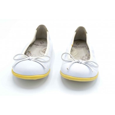 Pablosky 371901 Blanco | Bailarina de piel (T)