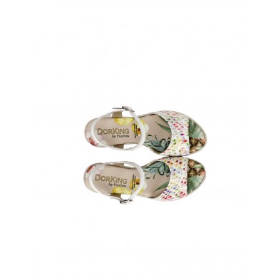 Dorking by Fluchos D8217 Blanco | Sandalia de piel con cuña
