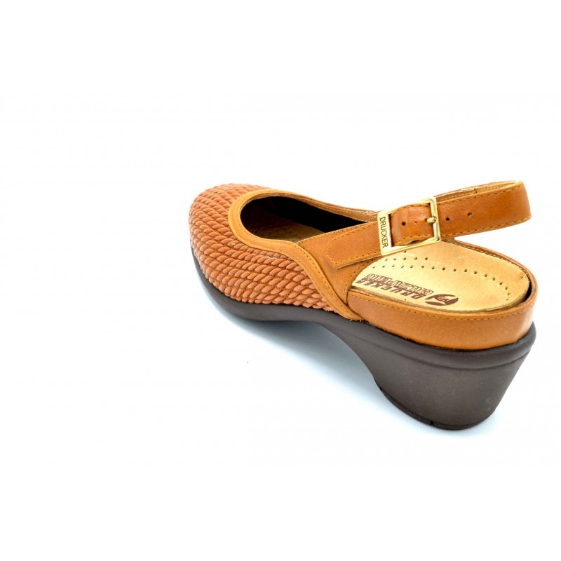 Drucker Calzapedic 27945 | Sandalia elástica de piel | Plantilla extraíble