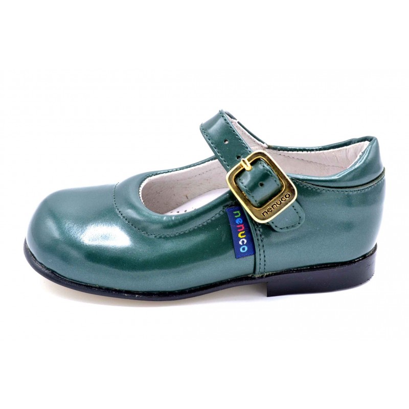 Nenuco mercedita verde | Zapato de piel para niña