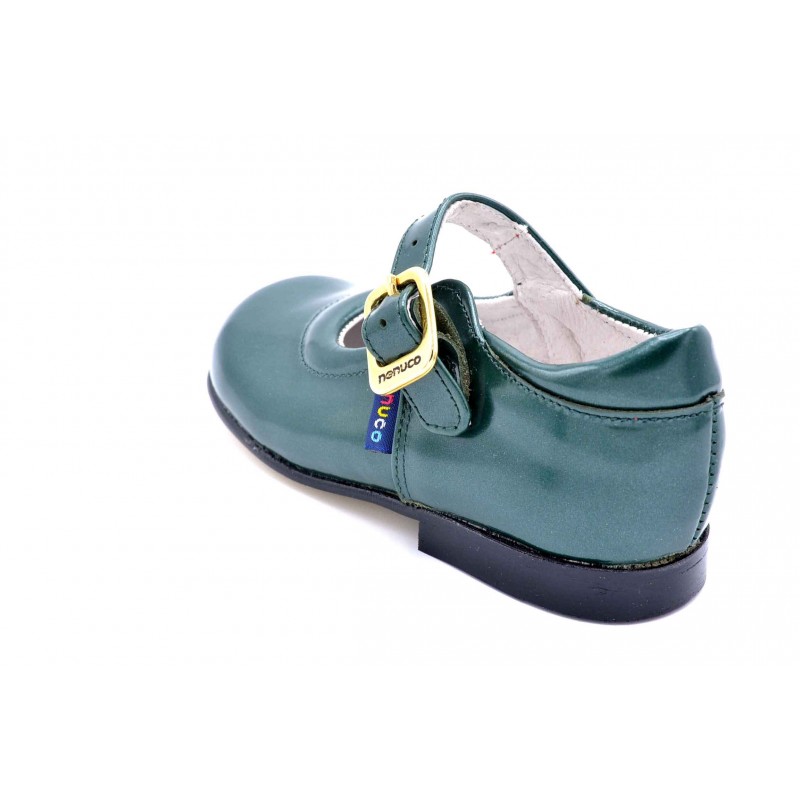 Nenuco mercedita verde | Zapato de piel para niña