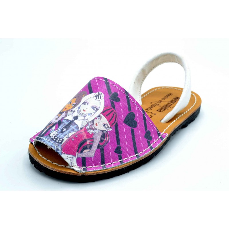 Menorquina Monsters | Sandalia de piel para niña