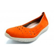 Dorking by Fluchos Silver D8228 Nobuk Naranja | Manoletina de piel | Hecha en España