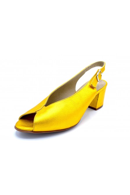 Dorking by Fluchos Xia D8213 Yellow | Zapato de piel con tacón 6 cm